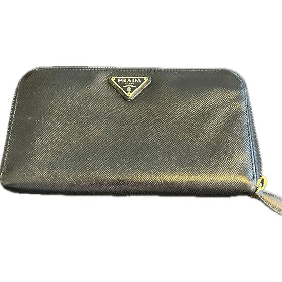 Prada Handbags - Prada Black Zip Long Wallet Great Condition